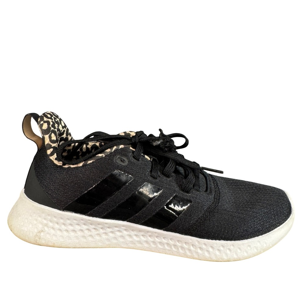 Adidas Puremotion Womens Running Shoes Black Leopard Print Cloudfoam Sneaker 7.5